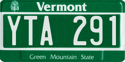 VT license plate YTA291