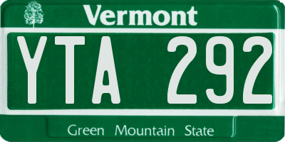VT license plate YTA292