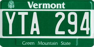 VT license plate YTA294