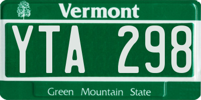 VT license plate YTA298