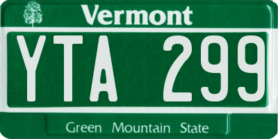 VT license plate YTA299