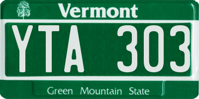 VT license plate YTA303
