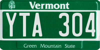 VT license plate YTA304