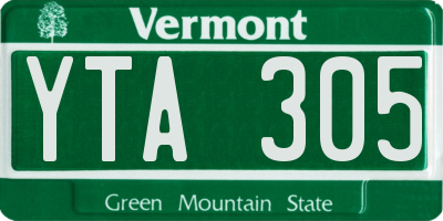 VT license plate YTA305
