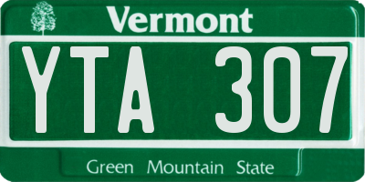 VT license plate YTA307