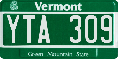 VT license plate YTA309