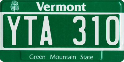 VT license plate YTA310