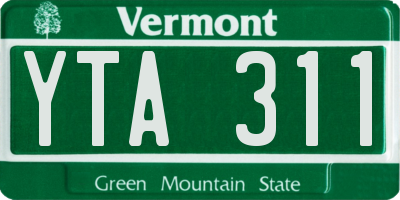VT license plate YTA311