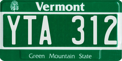 VT license plate YTA312
