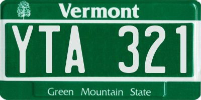 VT license plate YTA321