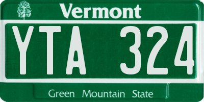 VT license plate YTA324