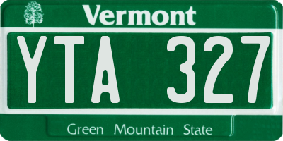 VT license plate YTA327