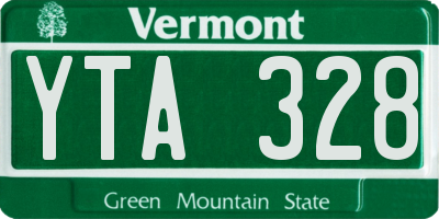 VT license plate YTA328