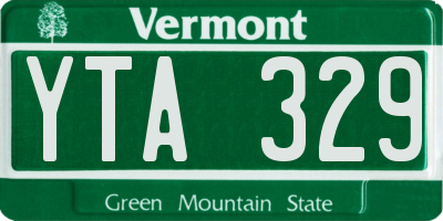 VT license plate YTA329