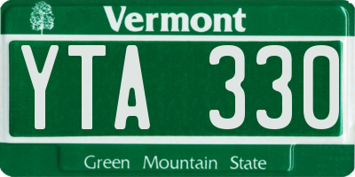 VT license plate YTA330