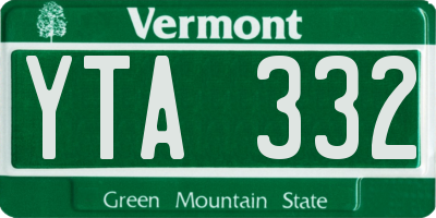 VT license plate YTA332