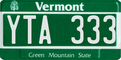 VT license plate YTA333
