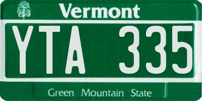 VT license plate YTA335