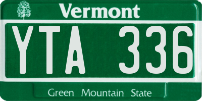 VT license plate YTA336