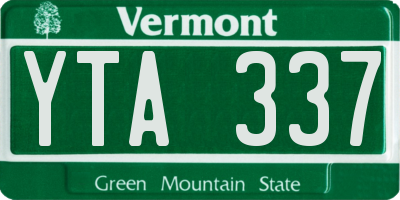 VT license plate YTA337