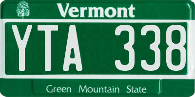 VT license plate YTA338
