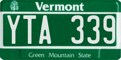 VT license plate YTA339