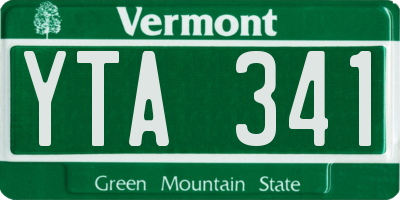VT license plate YTA341