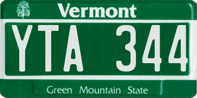 VT license plate YTA344