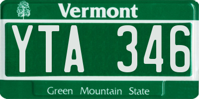 VT license plate YTA346