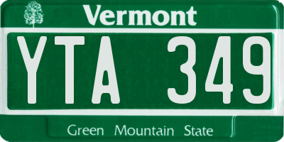 VT license plate YTA349