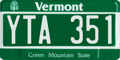 VT license plate YTA351