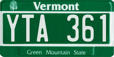 VT license plate YTA361