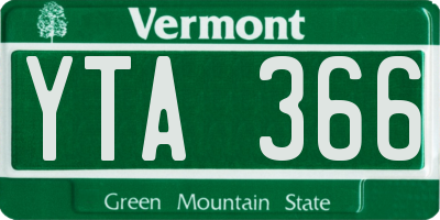 VT license plate YTA366
