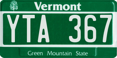 VT license plate YTA367
