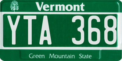 VT license plate YTA368