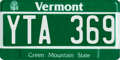 VT license plate YTA369