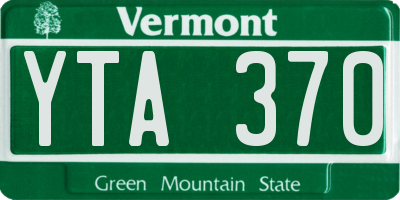 VT license plate YTA370