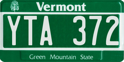 VT license plate YTA372