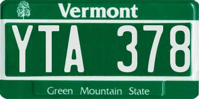 VT license plate YTA378