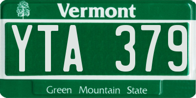 VT license plate YTA379