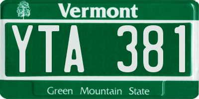 VT license plate YTA381