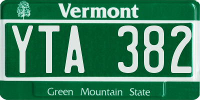 VT license plate YTA382