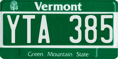 VT license plate YTA385
