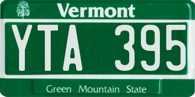 VT license plate YTA395