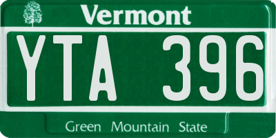 VT license plate YTA396
