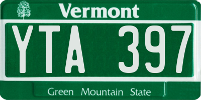 VT license plate YTA397