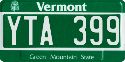 VT license plate YTA399