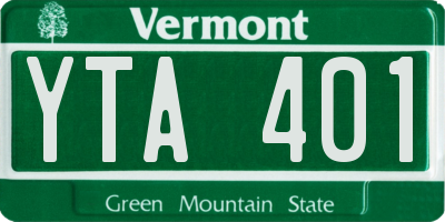 VT license plate YTA401