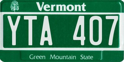 VT license plate YTA407
