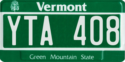 VT license plate YTA408